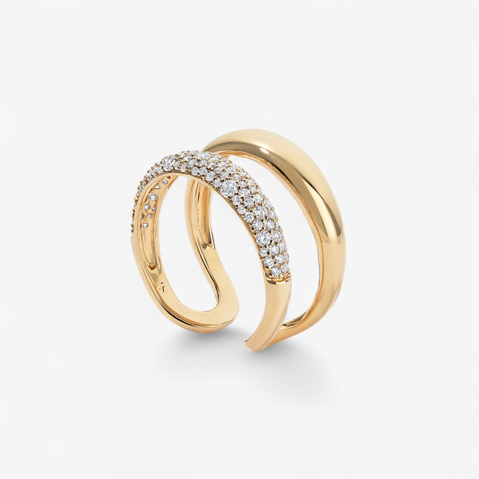 Madison Gold and Diamond Double Domed Ring