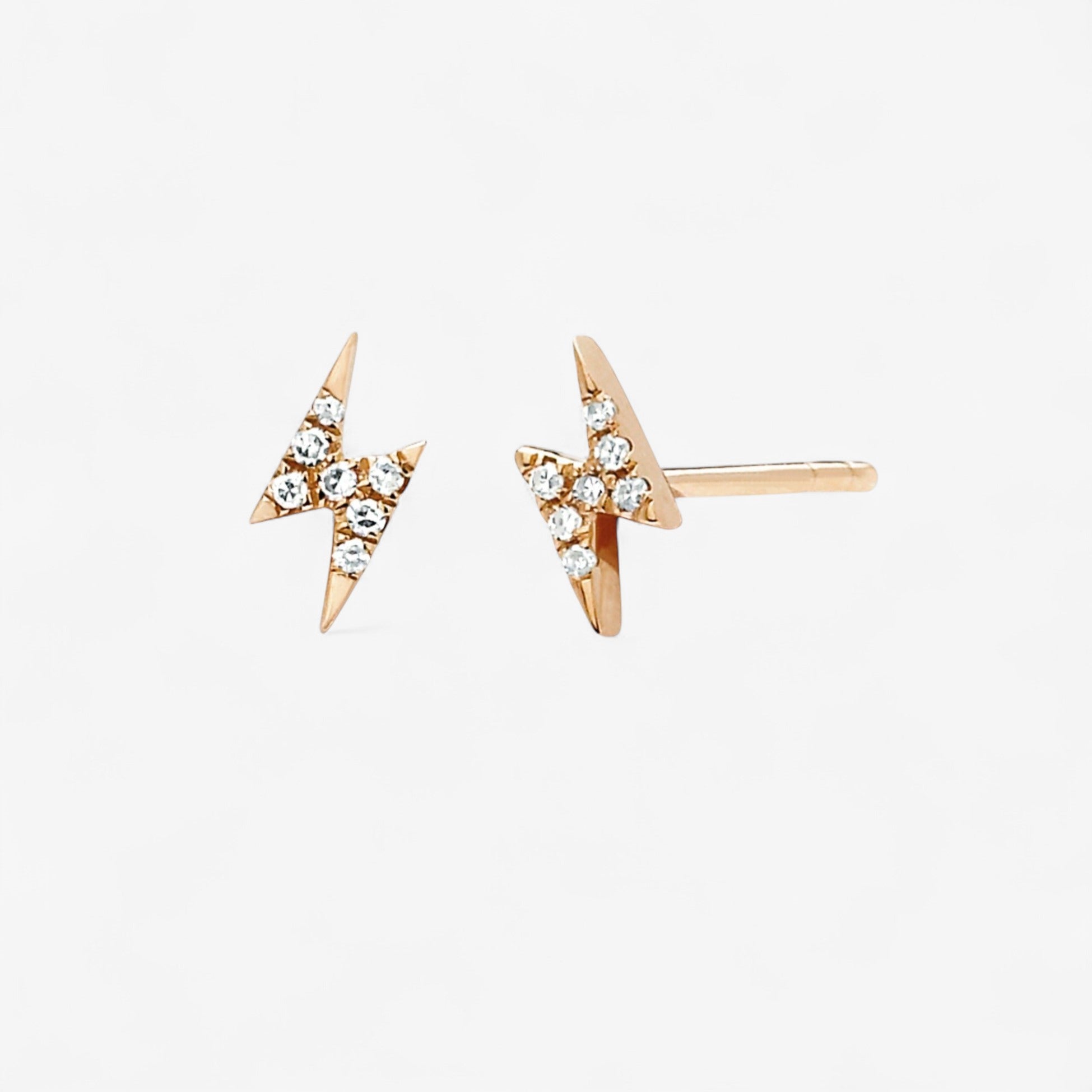 Diamond Mini Lightning Bolt Stud Earring