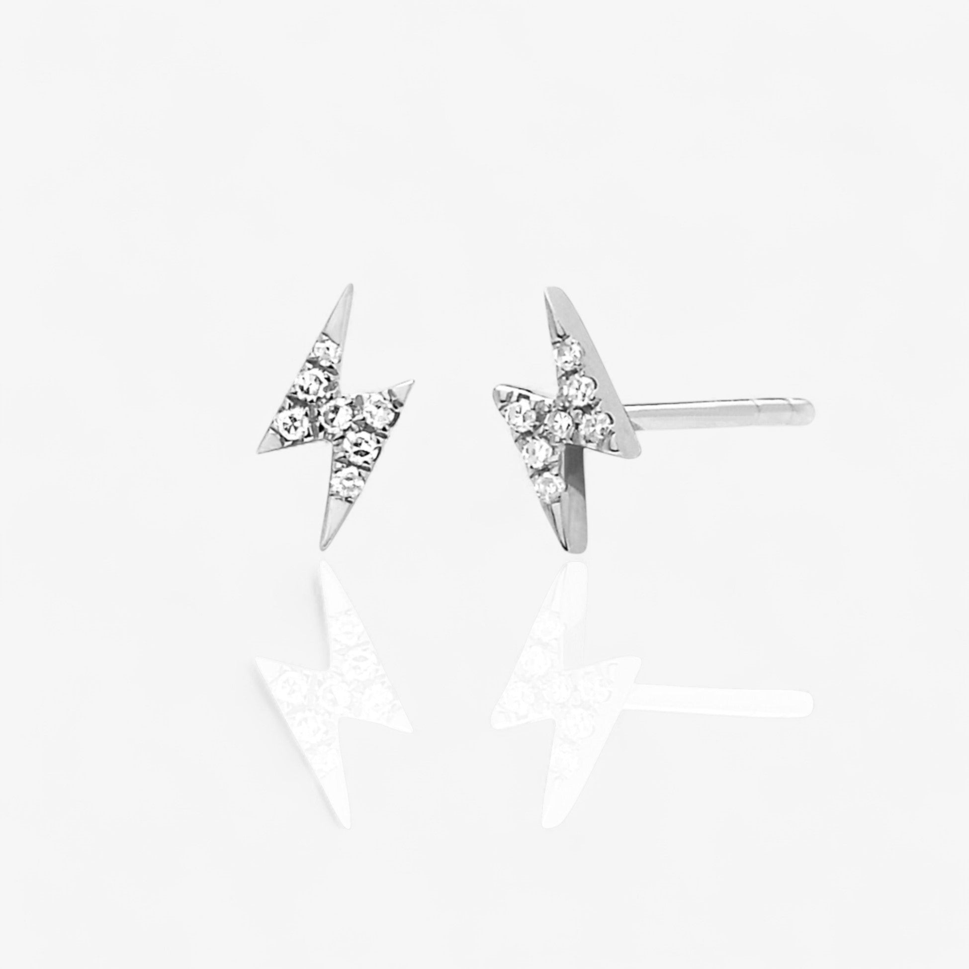 Diamond Mini Lightning Bolt Stud Earring
