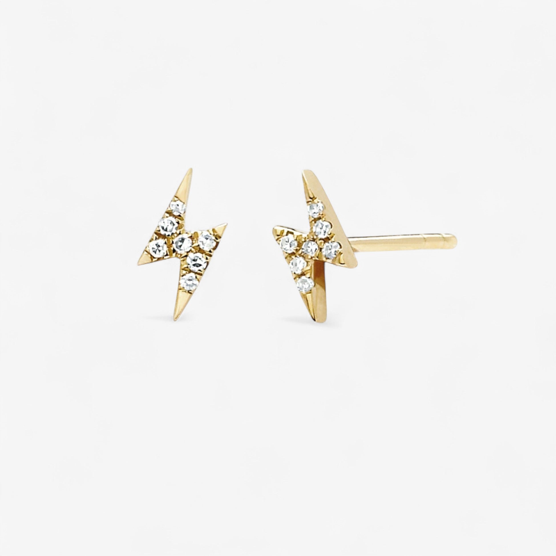 Diamond Mini Lightning Bolt Stud Earring