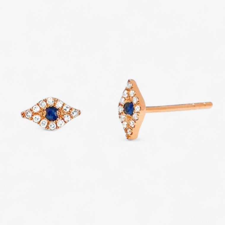 Mini Diamond Evil Eye Stud Earring