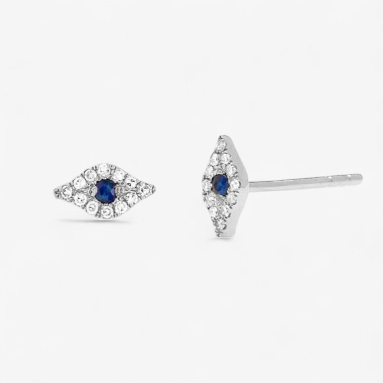 Mini Diamond Evil Eye Stud Earring
