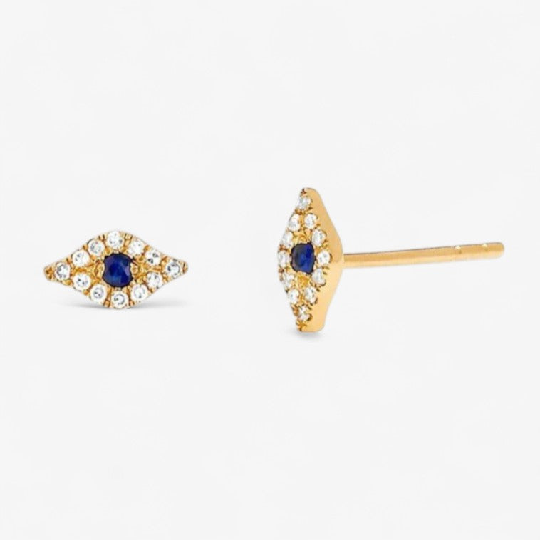 Mini Diamond Evil Eye Stud Earring
