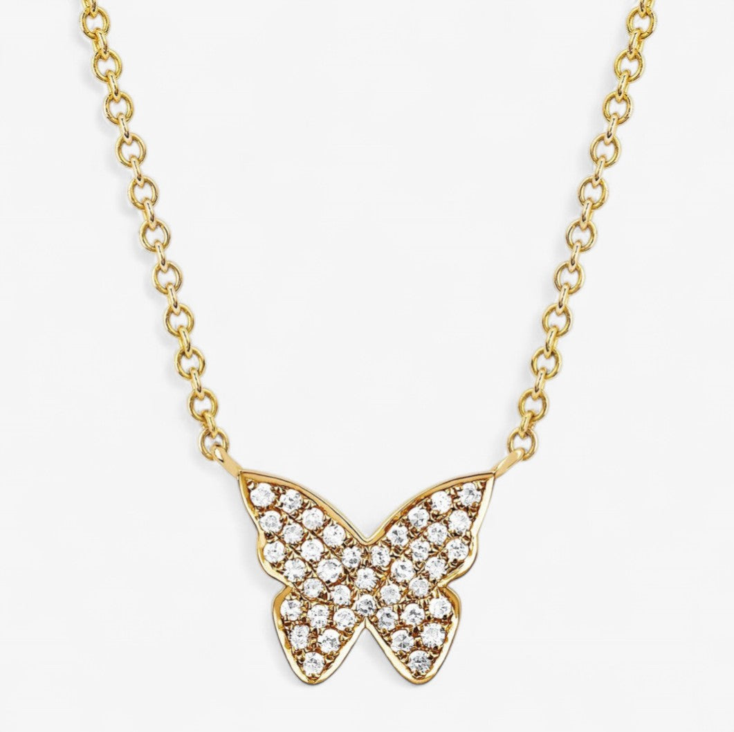 Diamond Butterfly Necklace