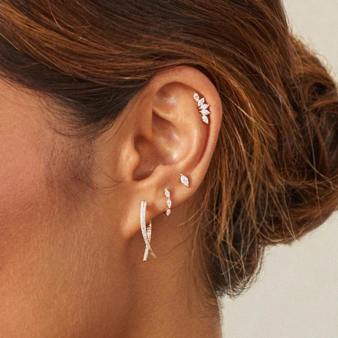 Diamond Loop Hoop Earrings
