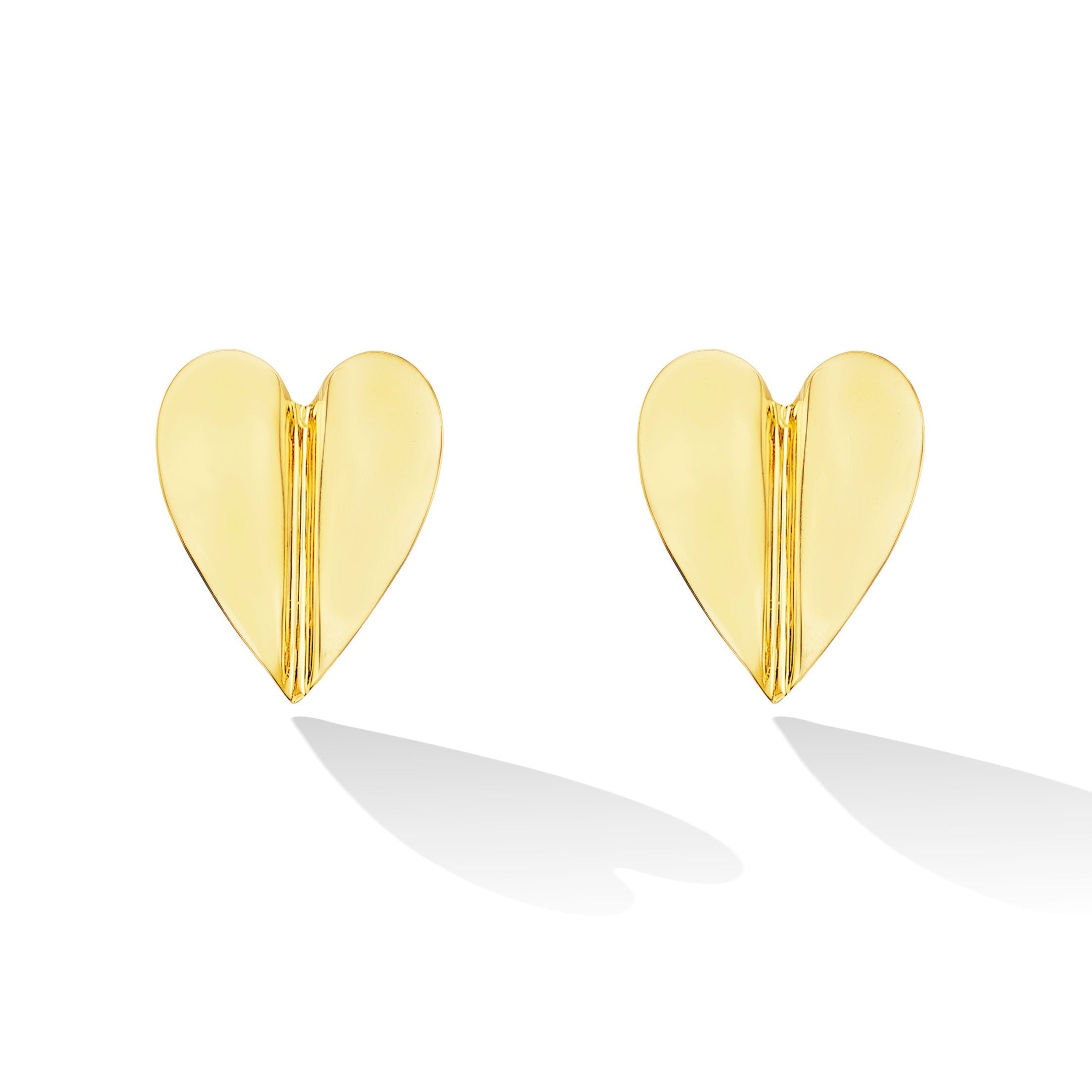 Wings of Love Folded Heart Studs