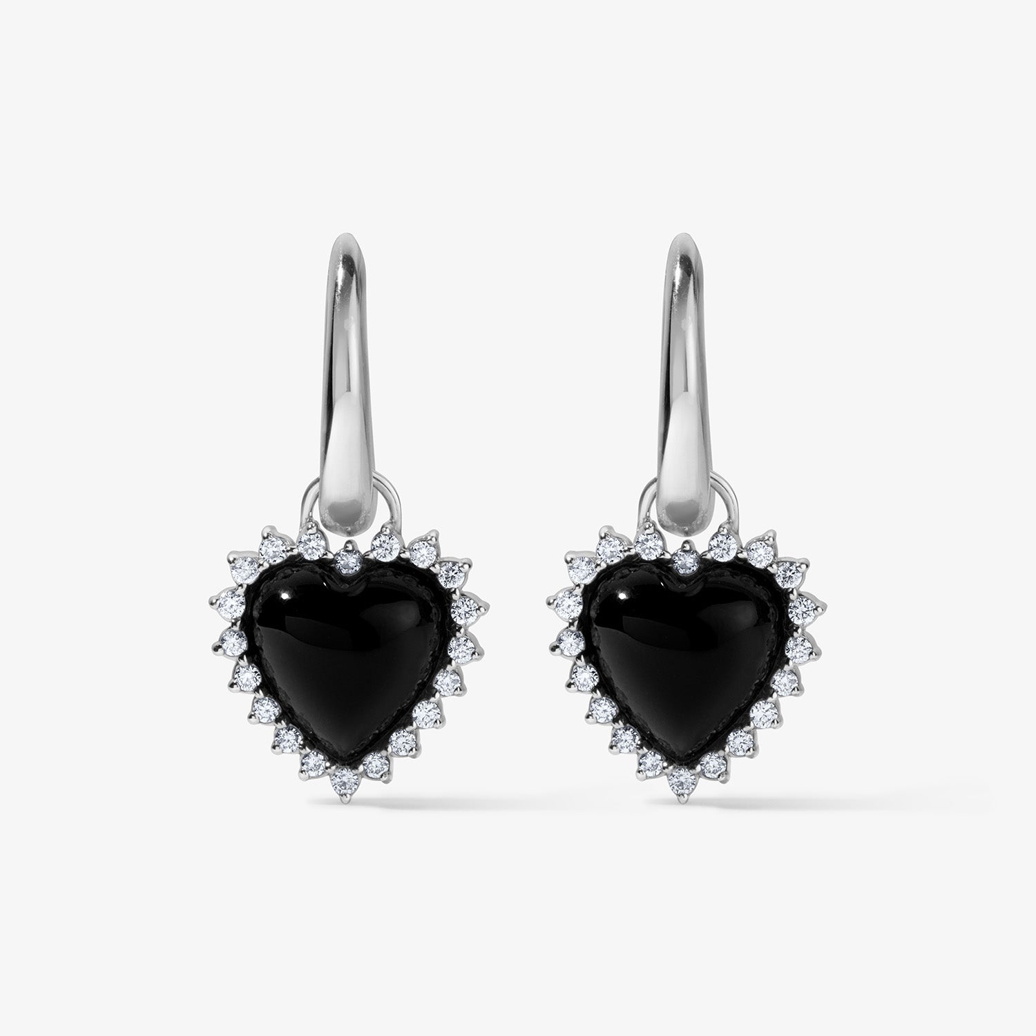 Grace Black Onyx Heart Huggies
