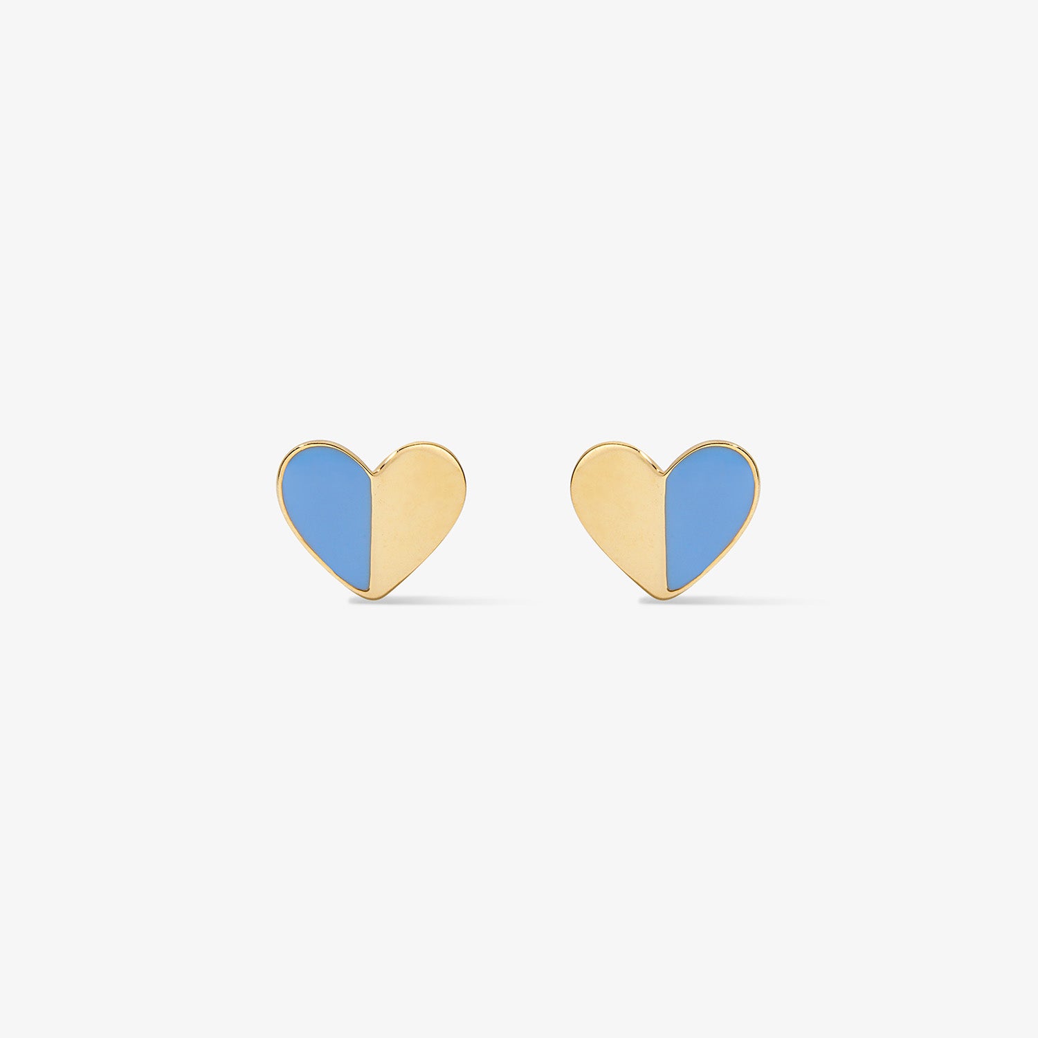 Grace Blue Enamel Heart Studs