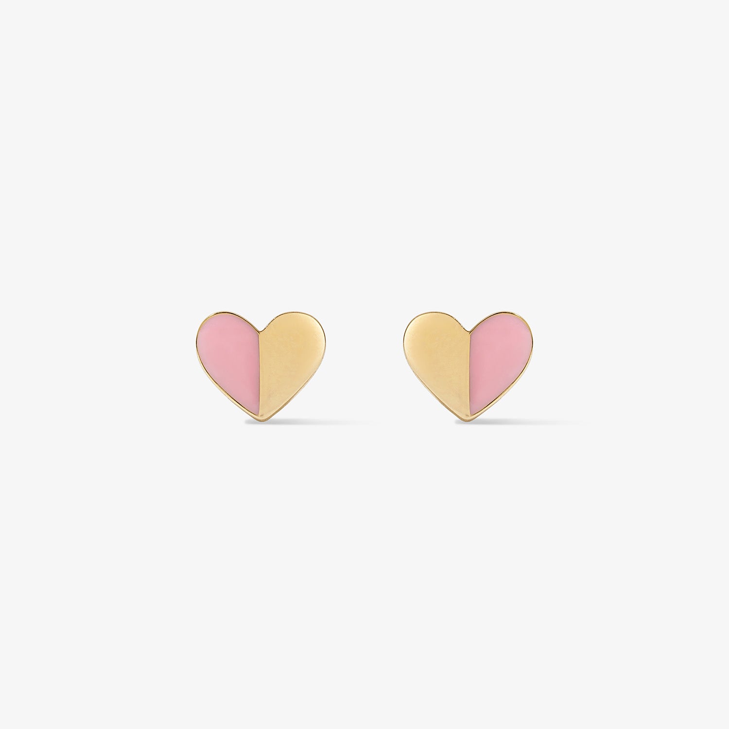Grace Pink Enamel Heart Studs