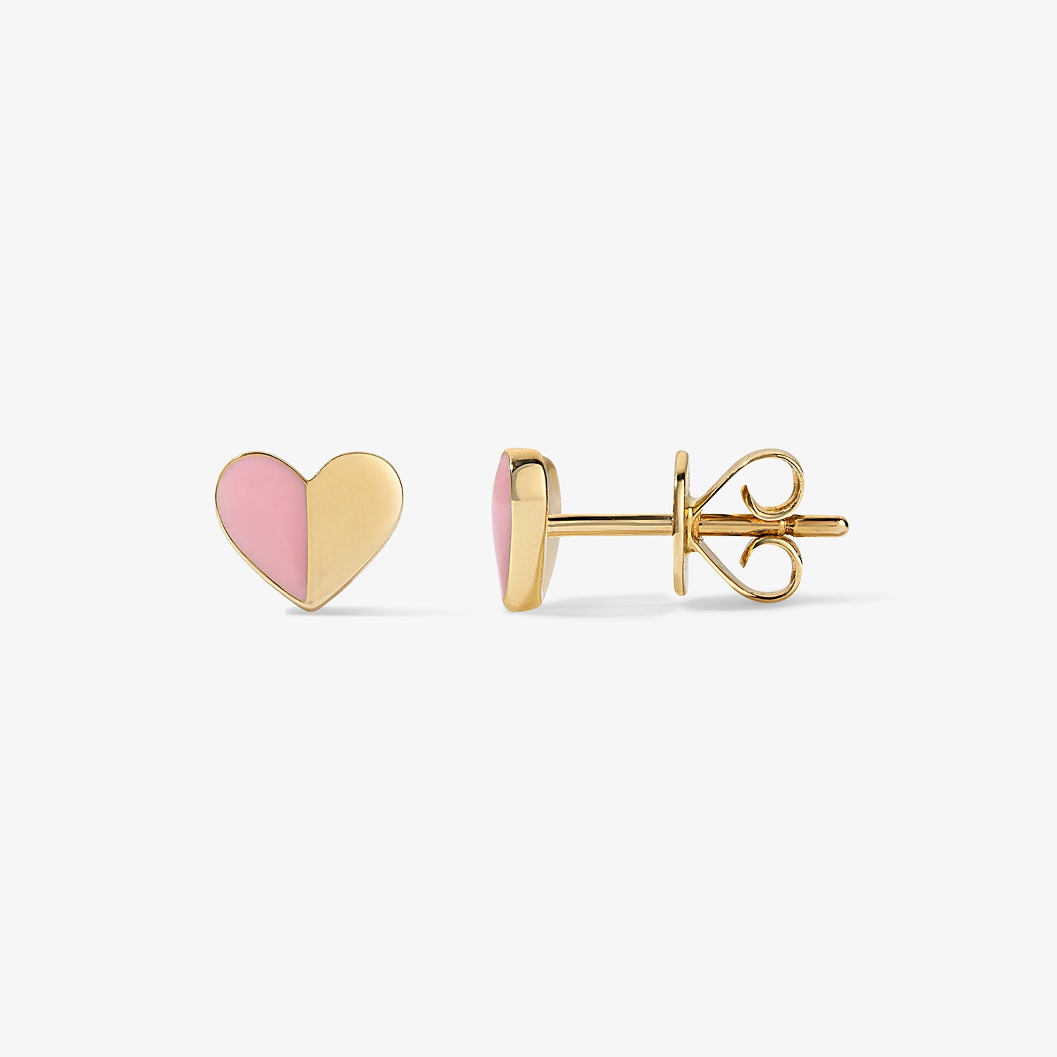 Grace Pink Enamel Heart Studs