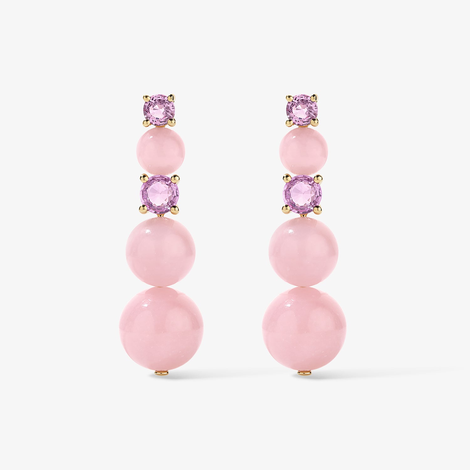 Grace Pink Opal Graduated Drop Earrings