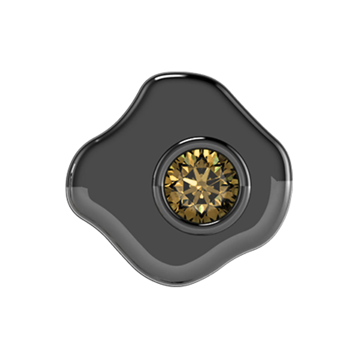 Egg Slider Charm Black Rhodium