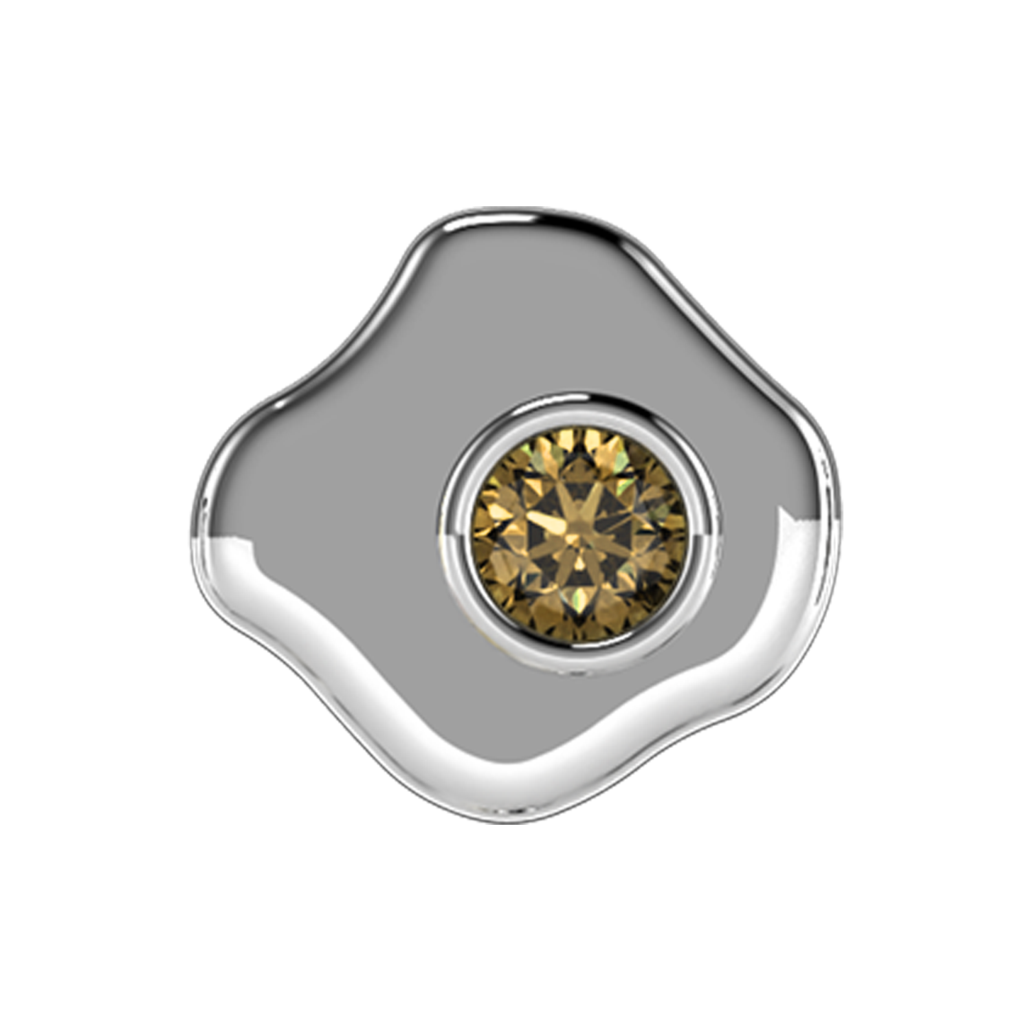Egg Slider Charm 18K White Gold