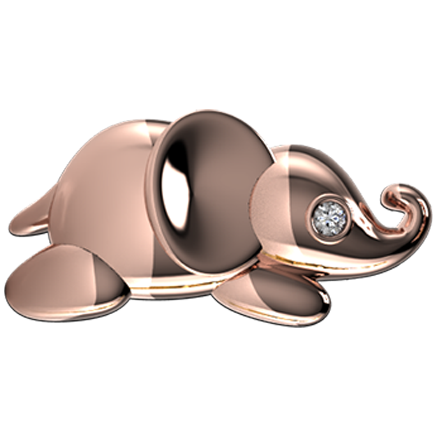 Elephant Slider Charm 18K Rose Gold