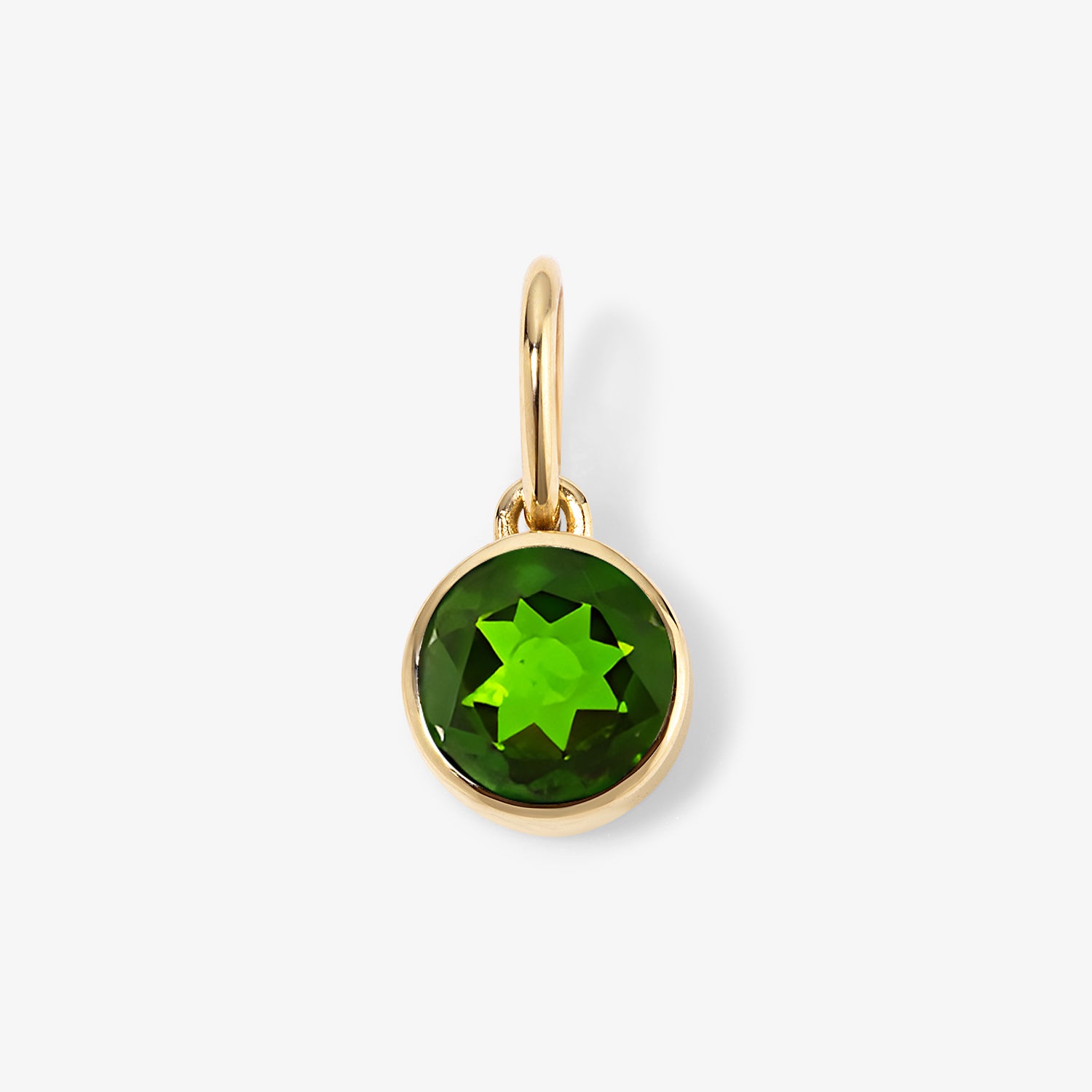 Margot Emerald Birthstone Bezel Charm 14K Yellow Gold Small