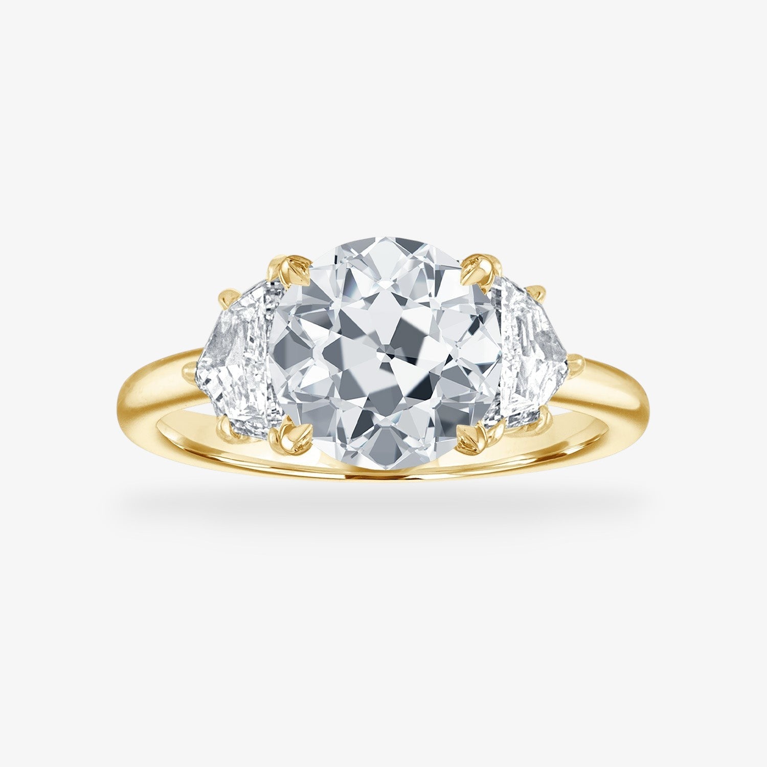 Engagement Ring Setting with Epaulette Side Stones