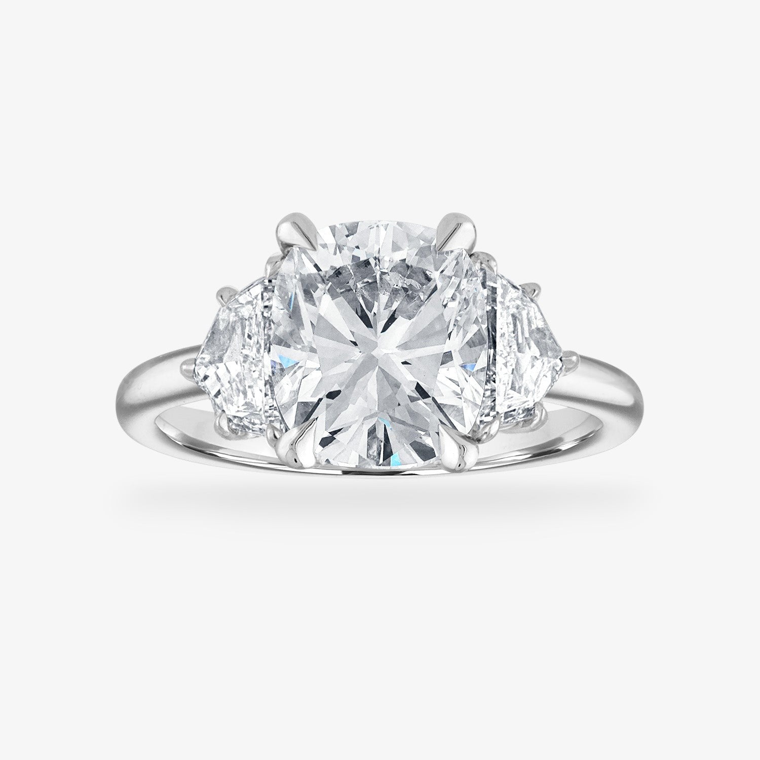 Engagement Ring Setting with Epaulette Side Stones