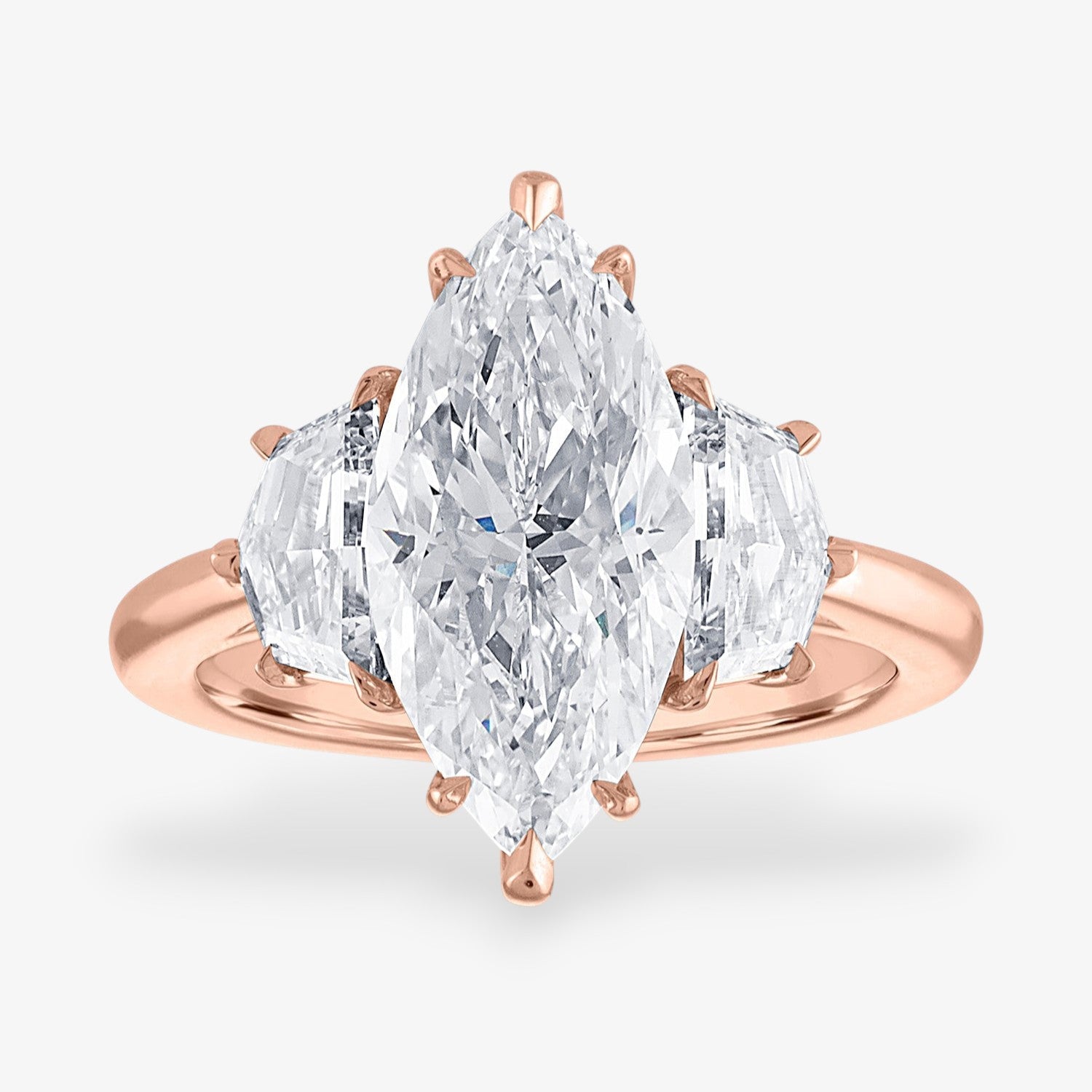 Engagement Ring Setting with Epaulette Side Stones