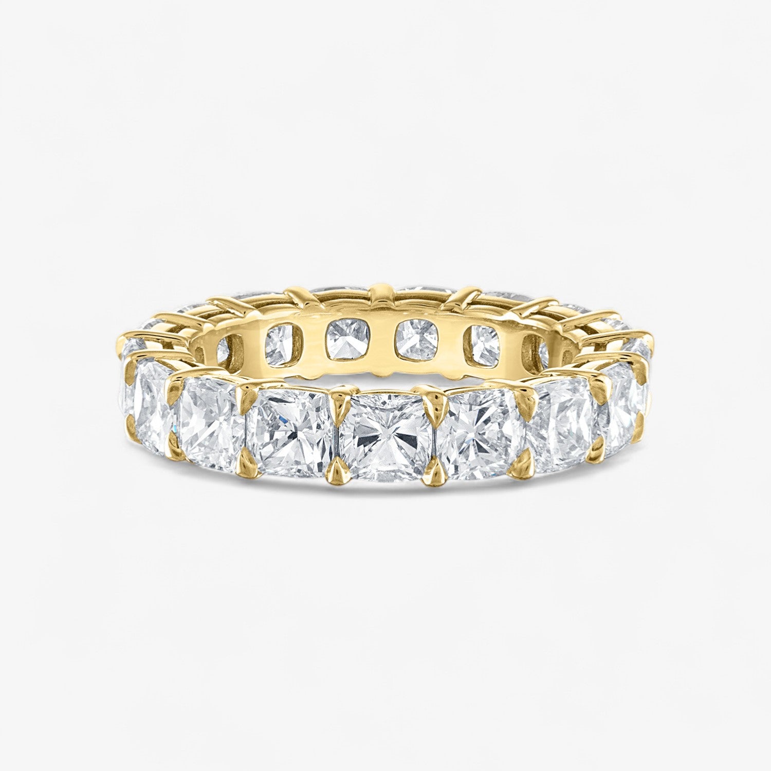 Heart Diamond Eternity Band 18K Yellow Gold Cushion