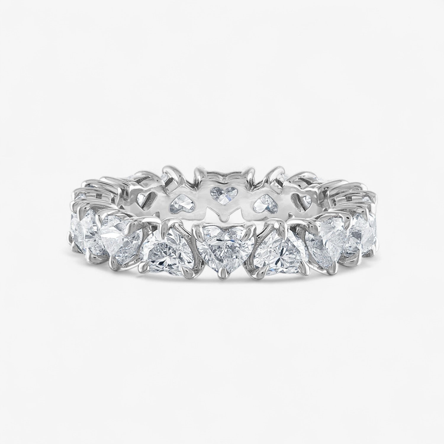 Heart Diamond Eternity Band Platinum Heart