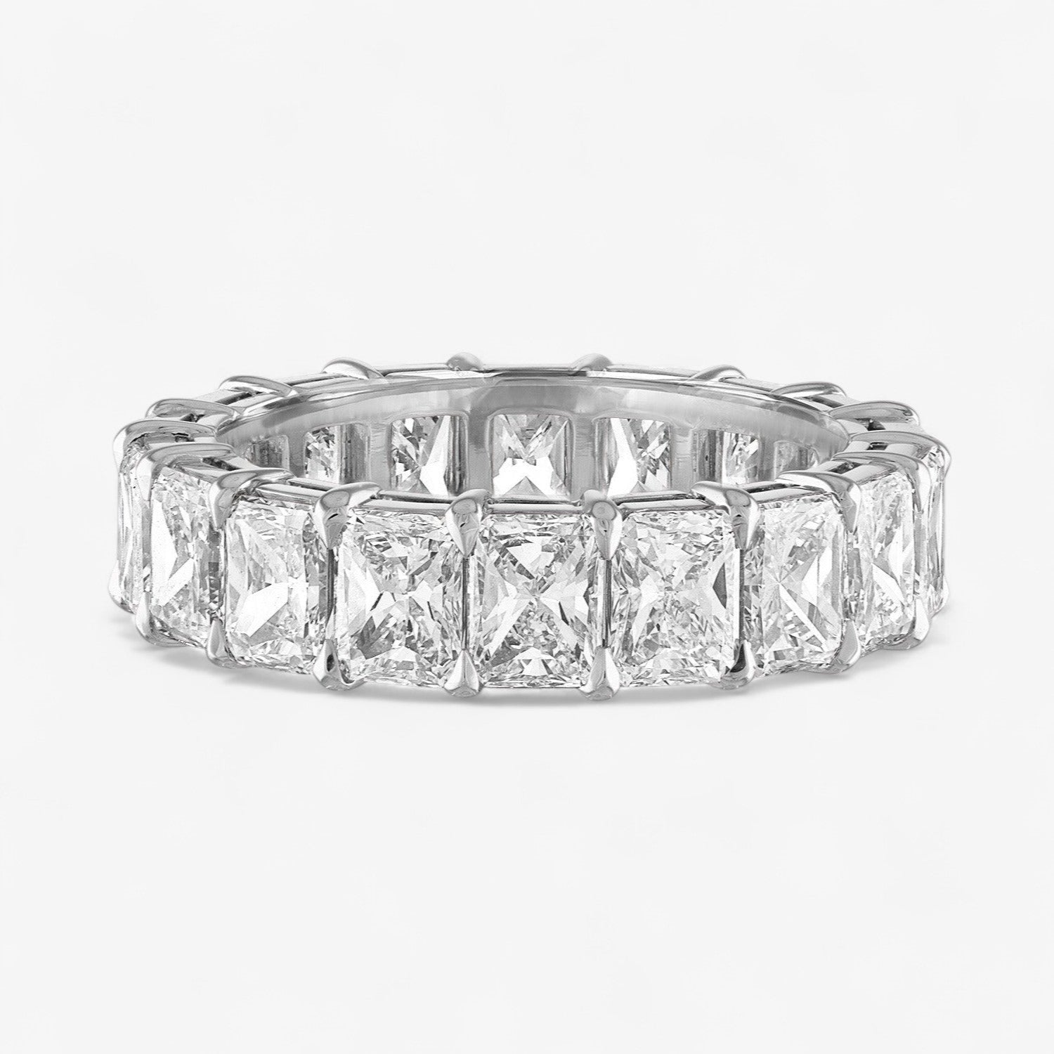 Heart Diamond Eternity Band Platinum Radiant