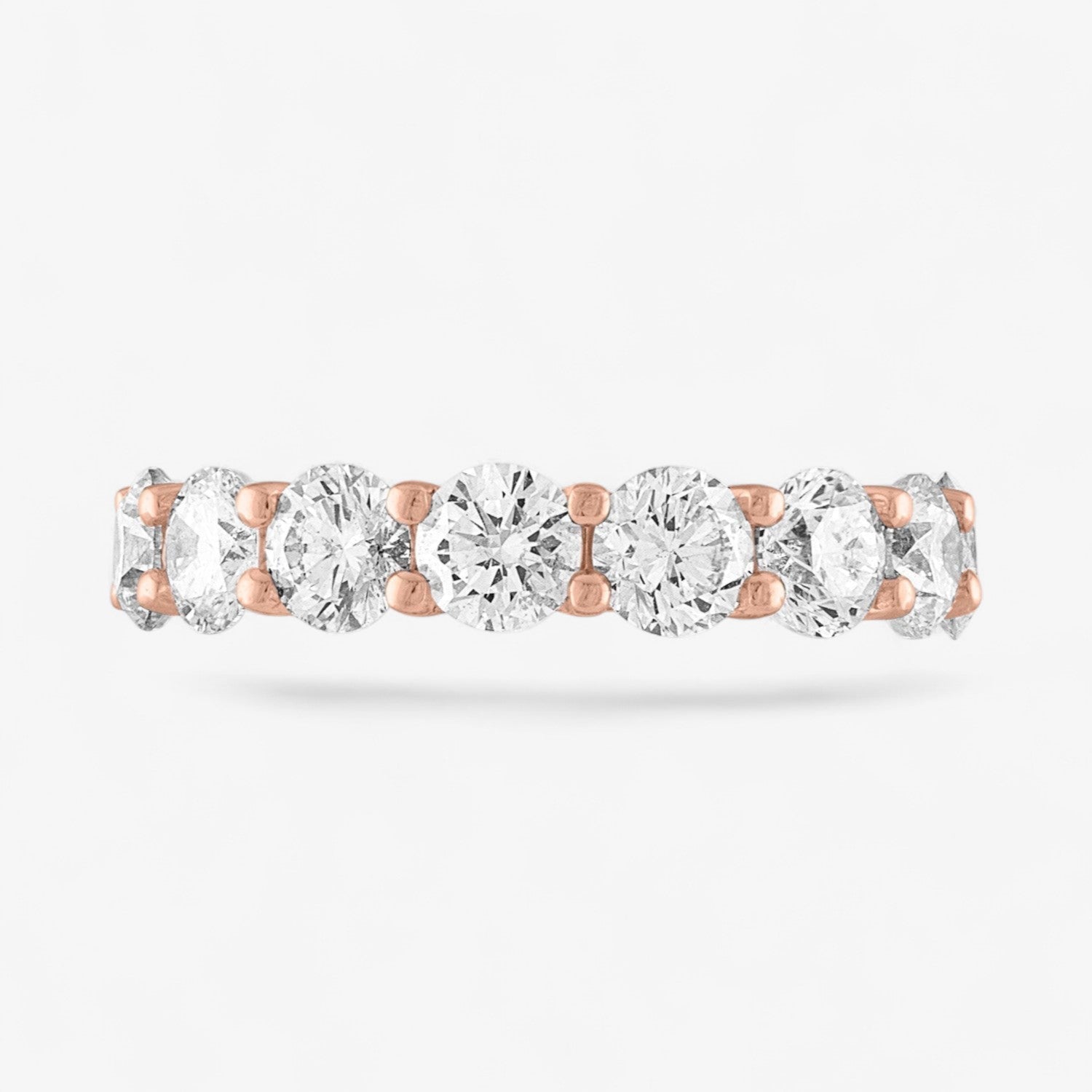 Heart Diamond Eternity Band 14K Rose Gold Round