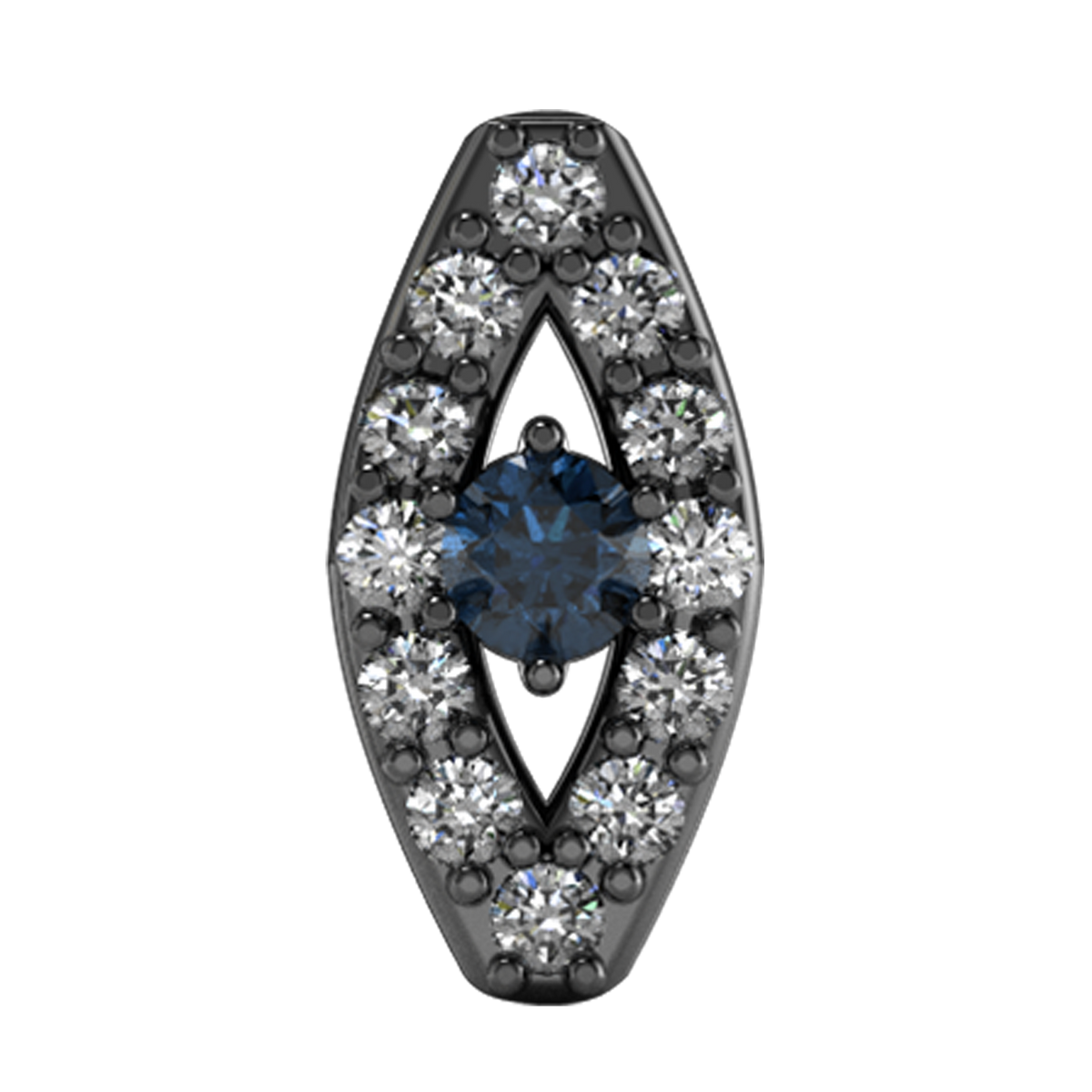 Slider Evil Eye Charm 18K Black Rhodium