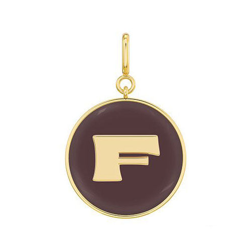 The Chocolate Enamel Letter Disc Charms