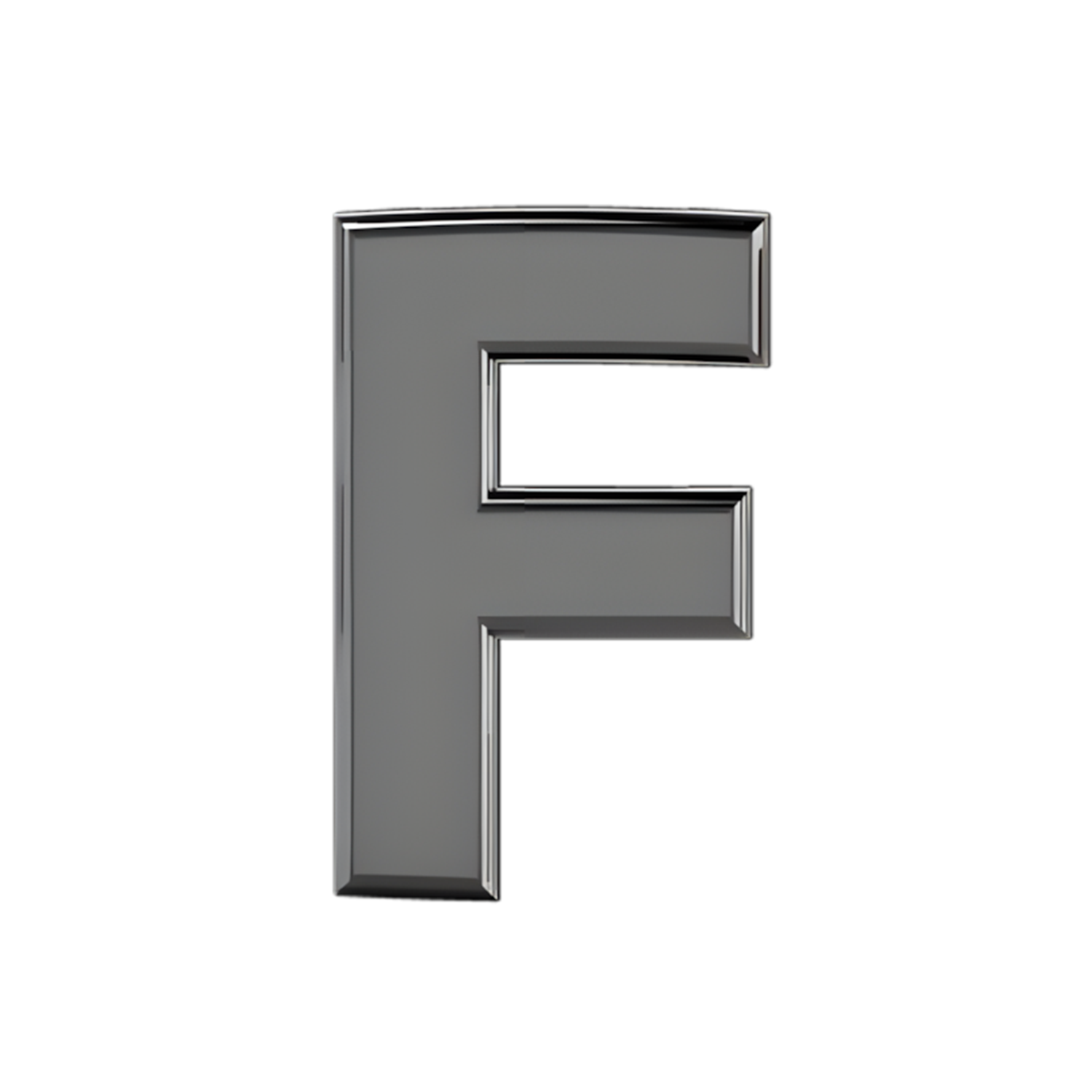 Slider Solid Letter F Charm