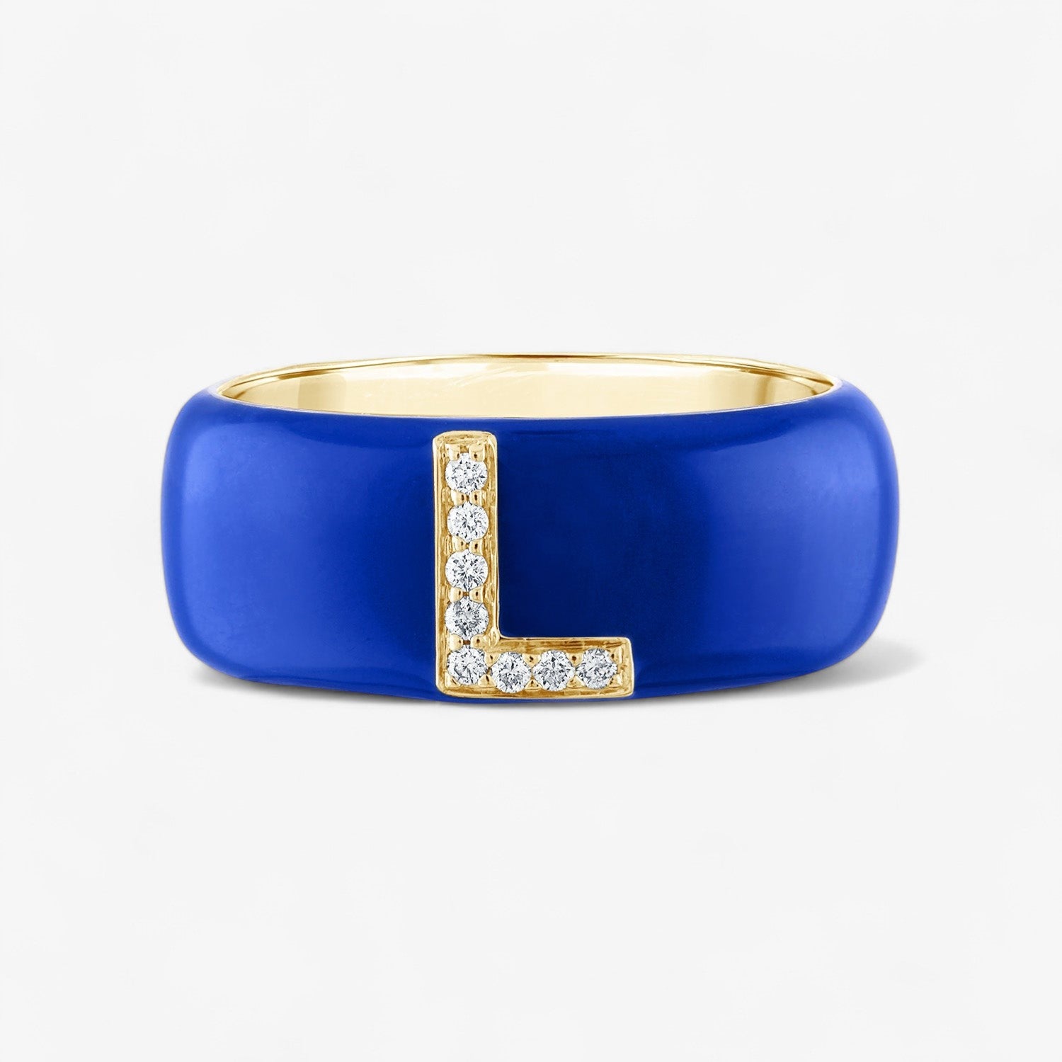 Poppy Enamel and Diamond Initial Cigar Band