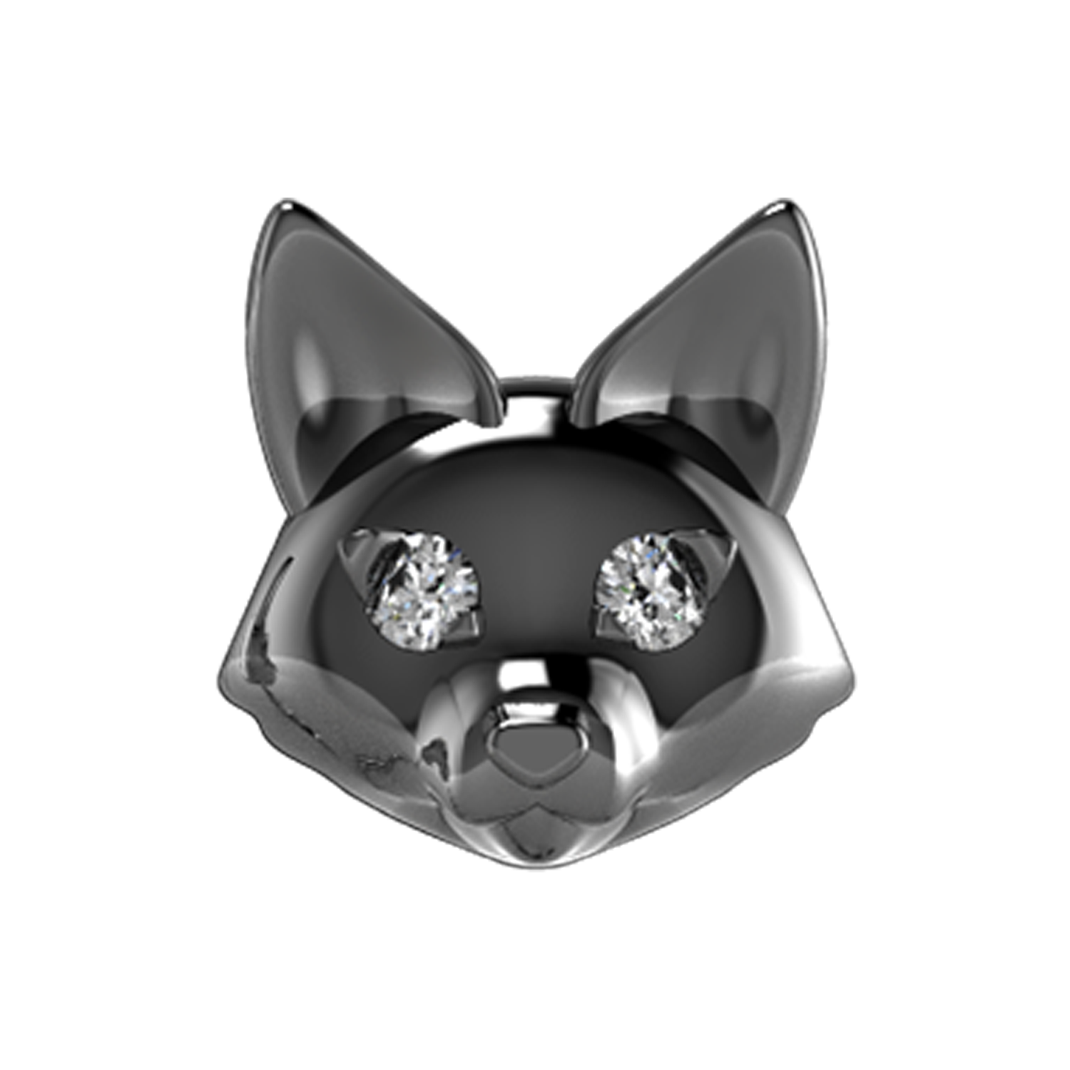 Fox Slider Charm Black Rhodium