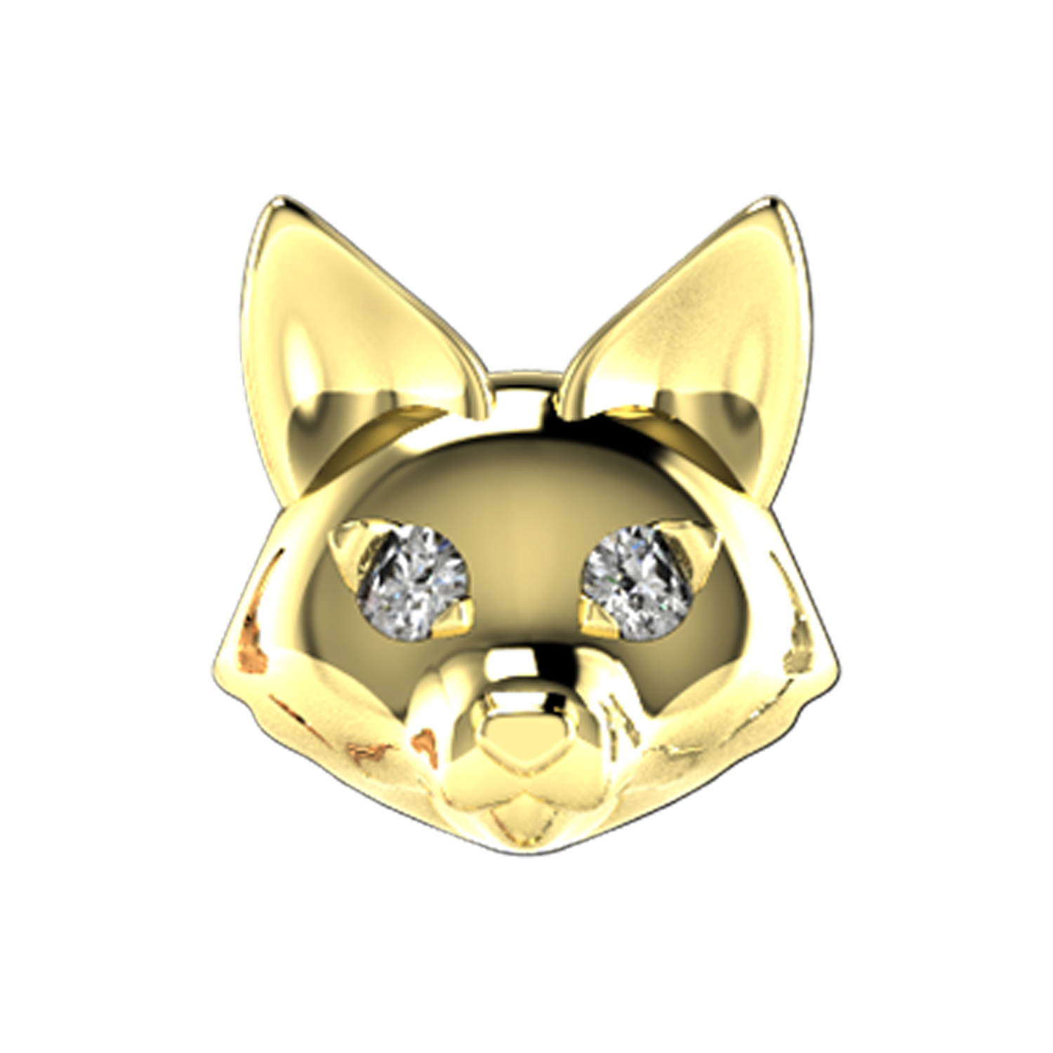Fox Slider Charm 18K Yellow Gold