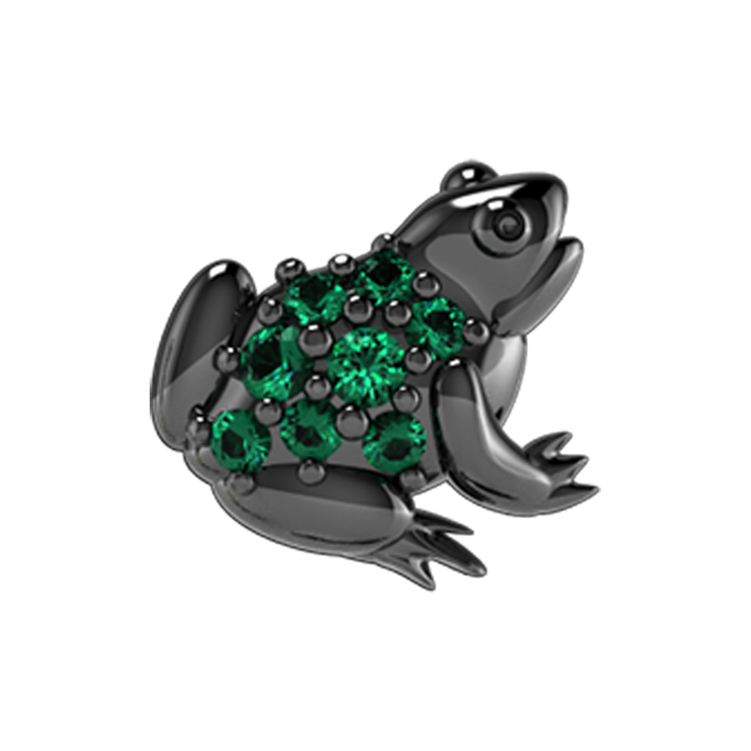 Pave Frog Slider Charm Black Rhodium