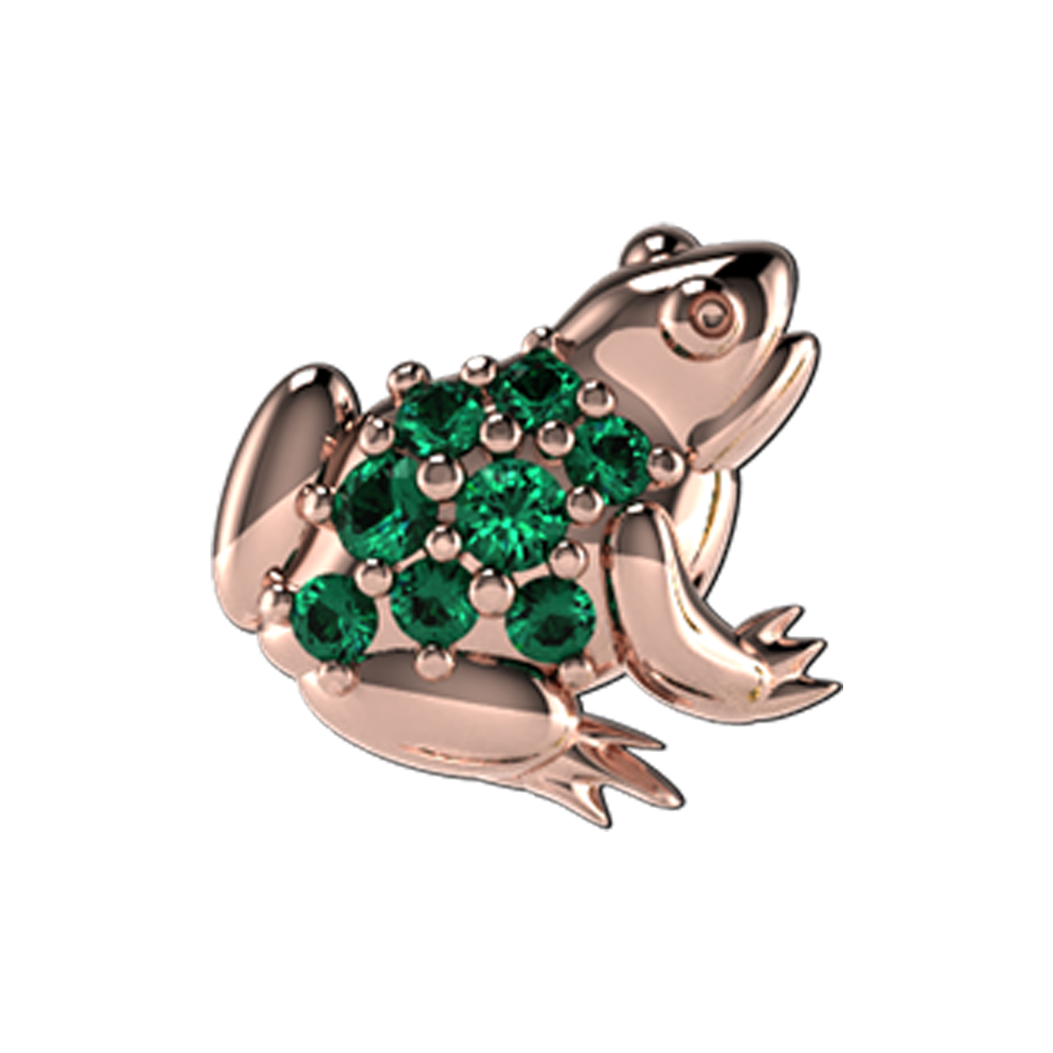 Pave Frog Slider Charm 18K Rose Gold