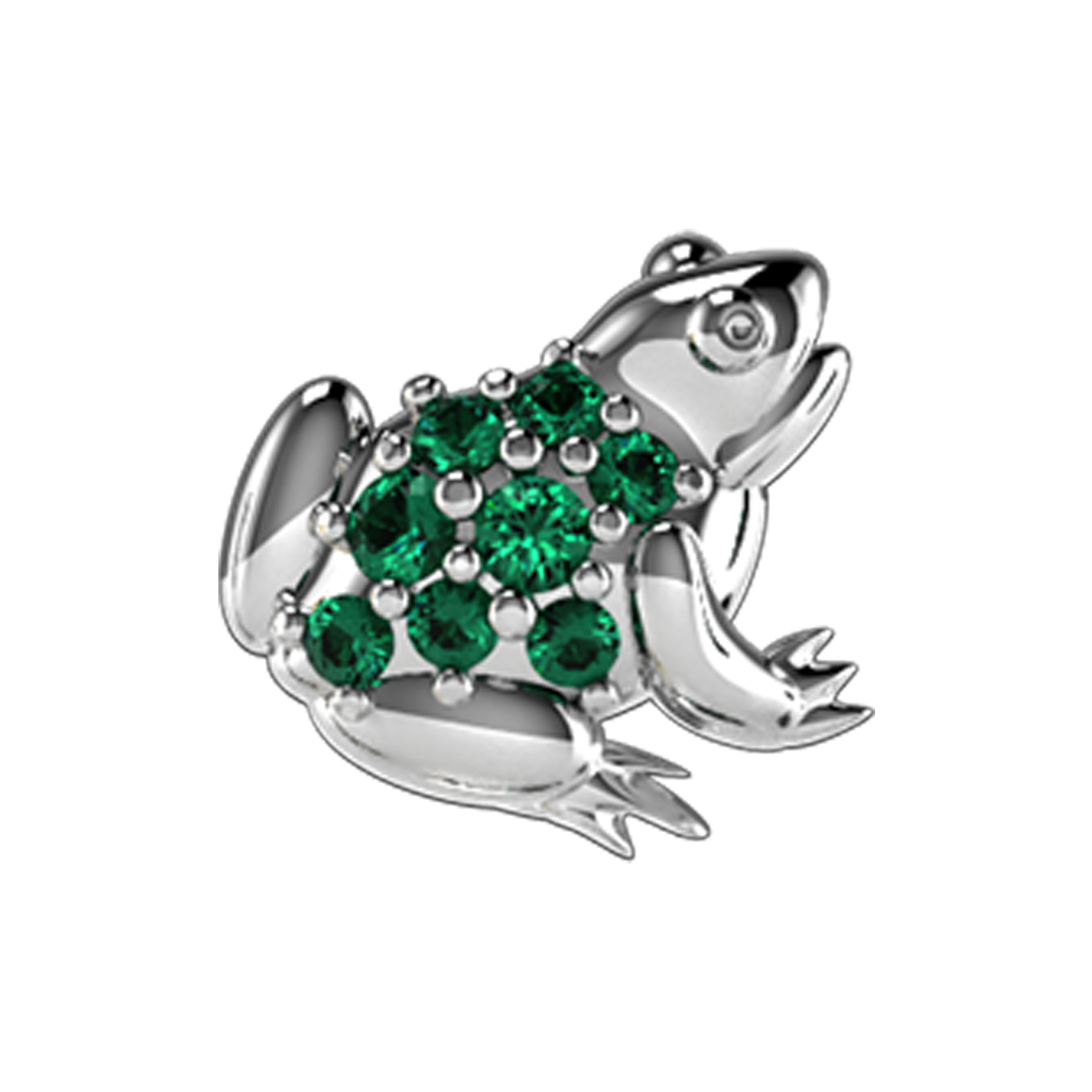 Pave Frog Slider Charm 18K White Gold