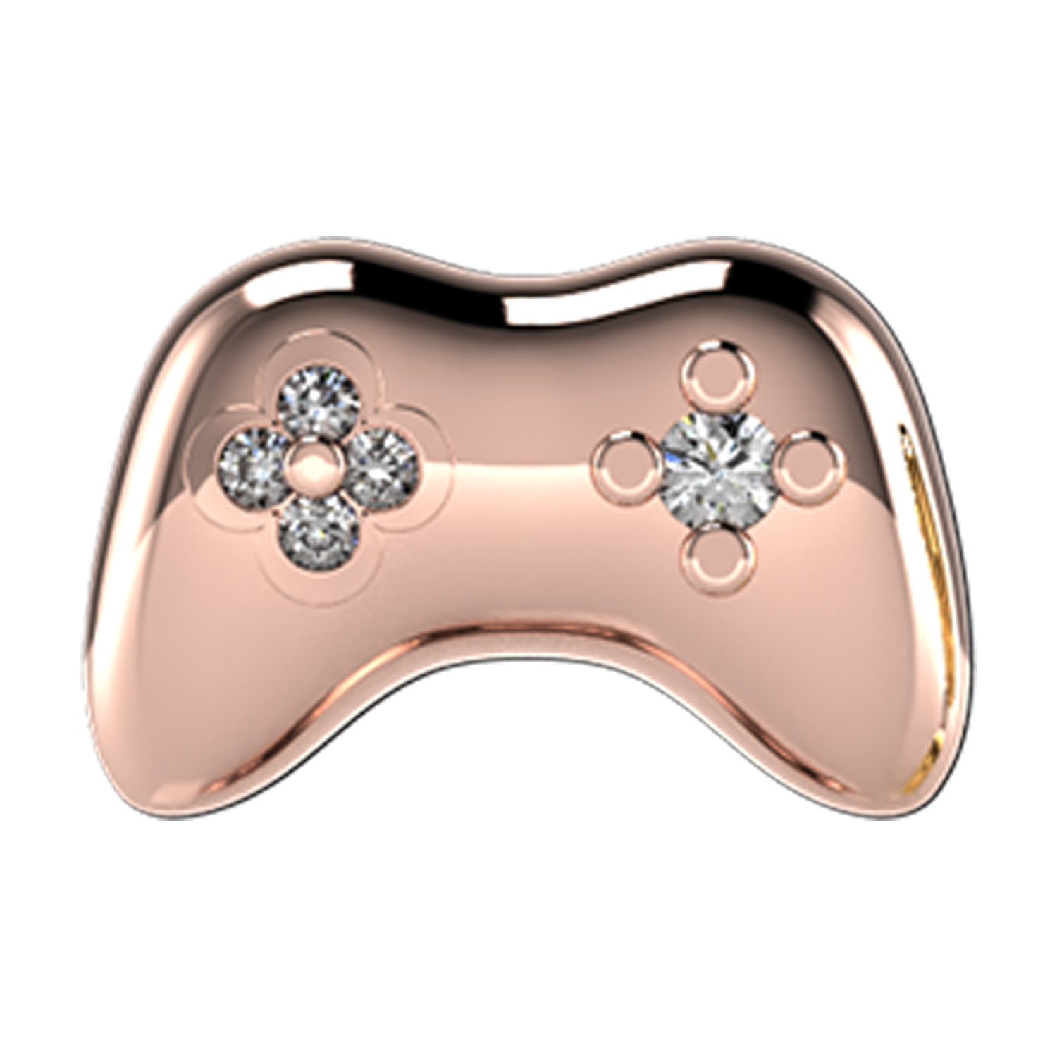 Game Controller Slider Charm 18K Rose Gold