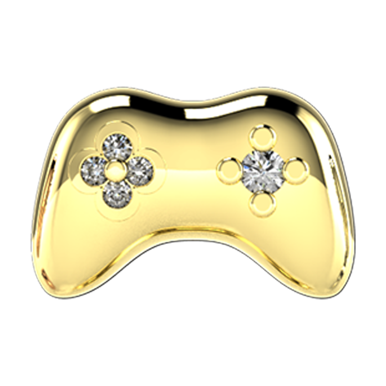 Game Controller Slider Charm 18K Yellow Gold