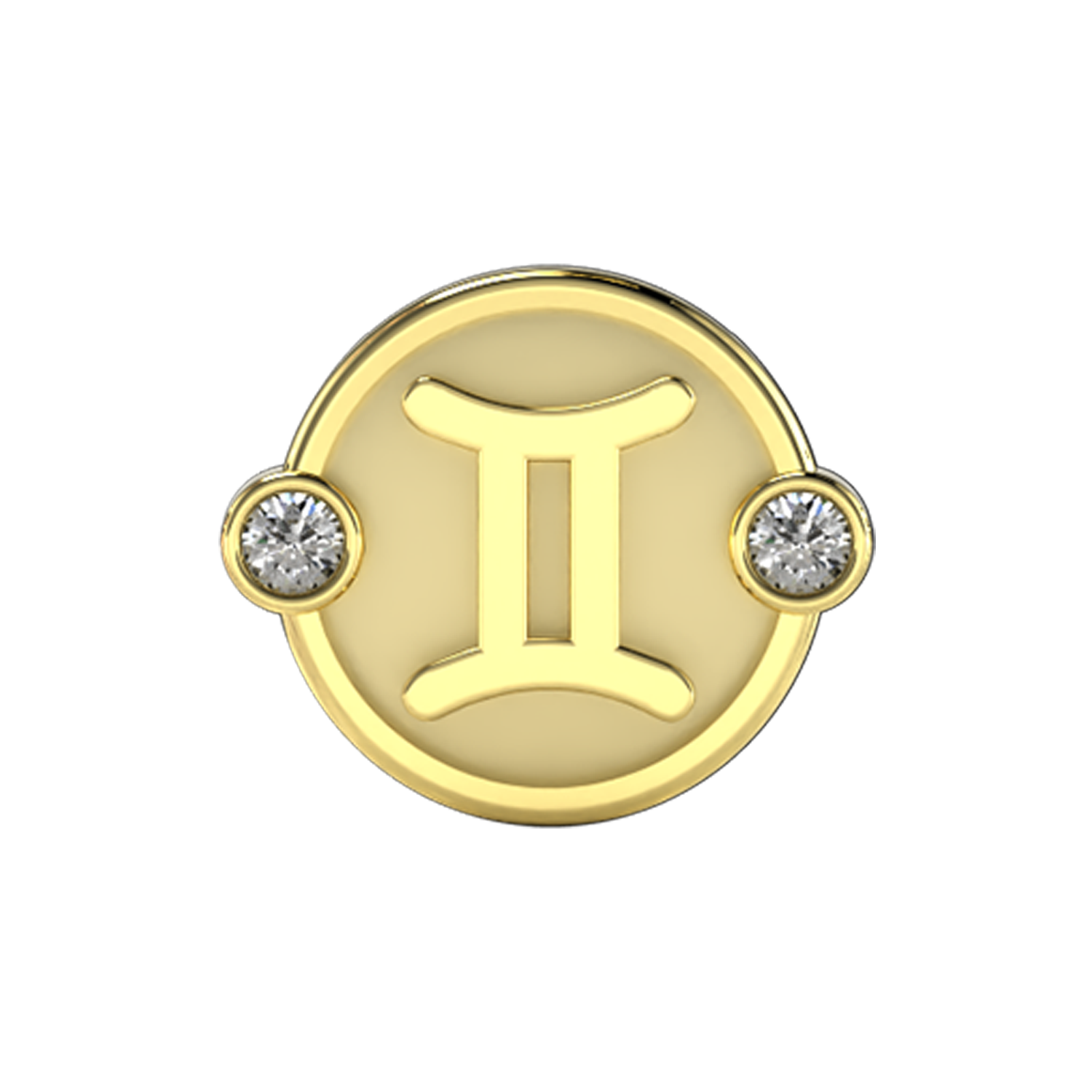 Gemini Slider Charm 18K Yellow Gold