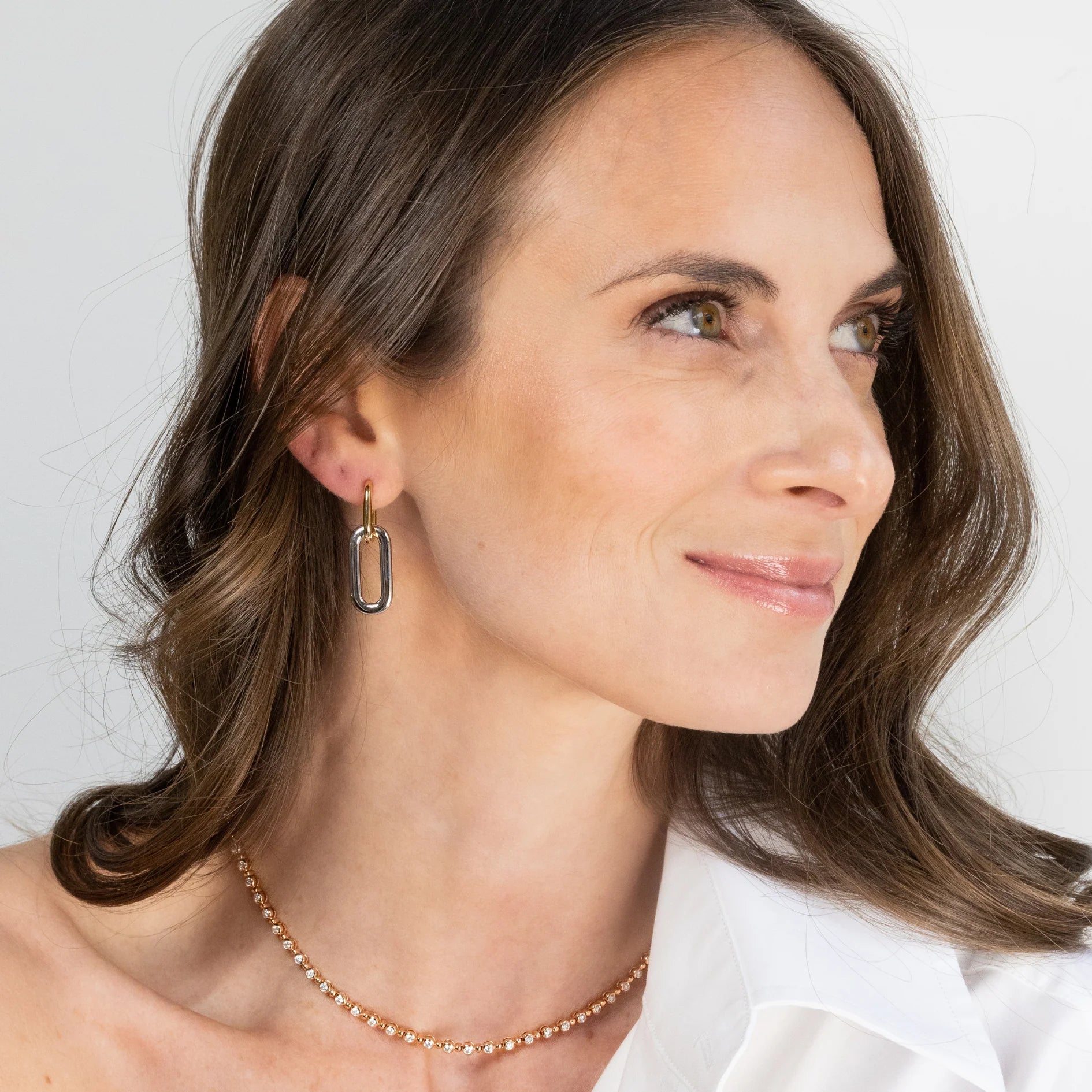 Cleo Paperclip Gold Drop Earrings