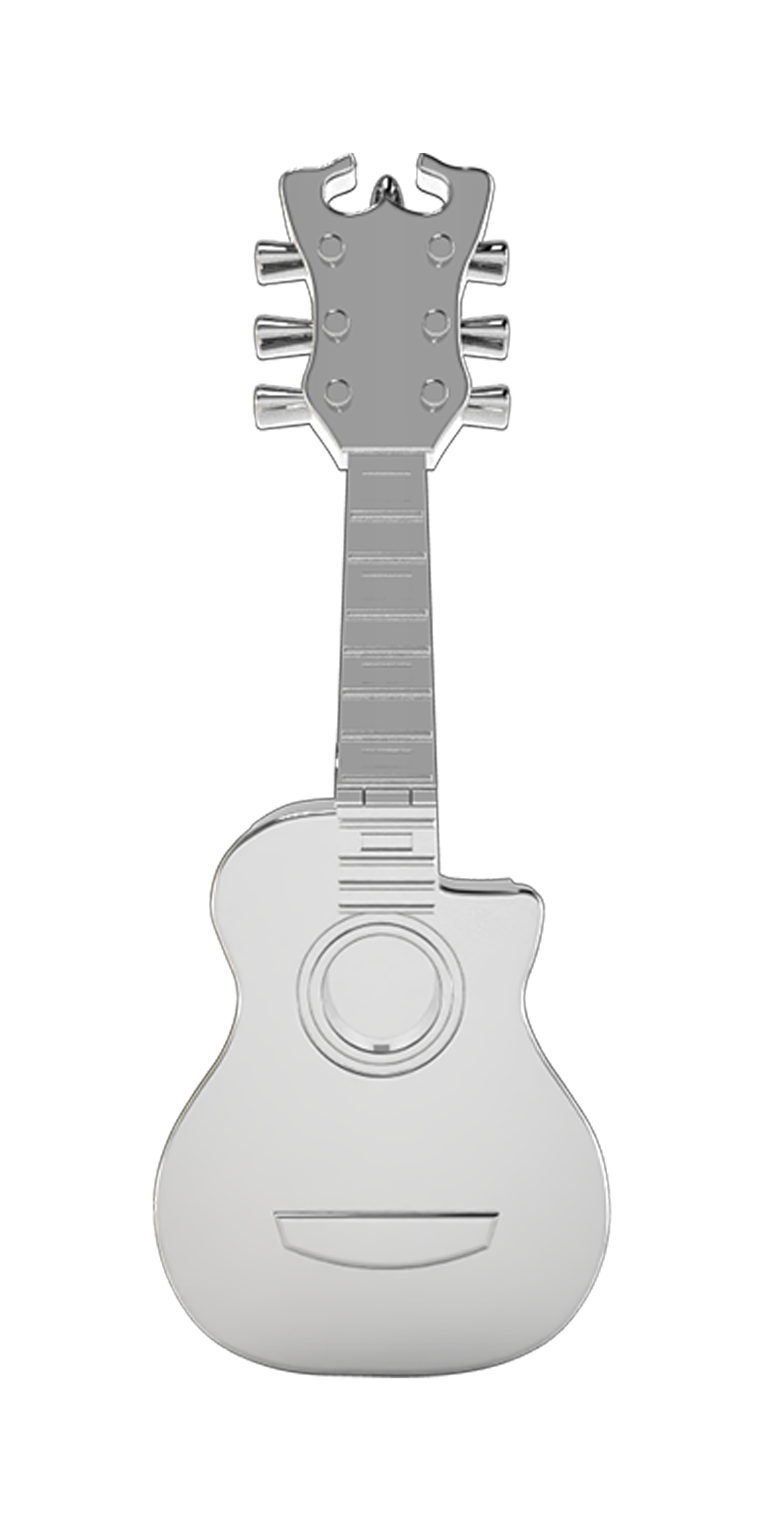 Guitar Slider Charm 18K White Gold
