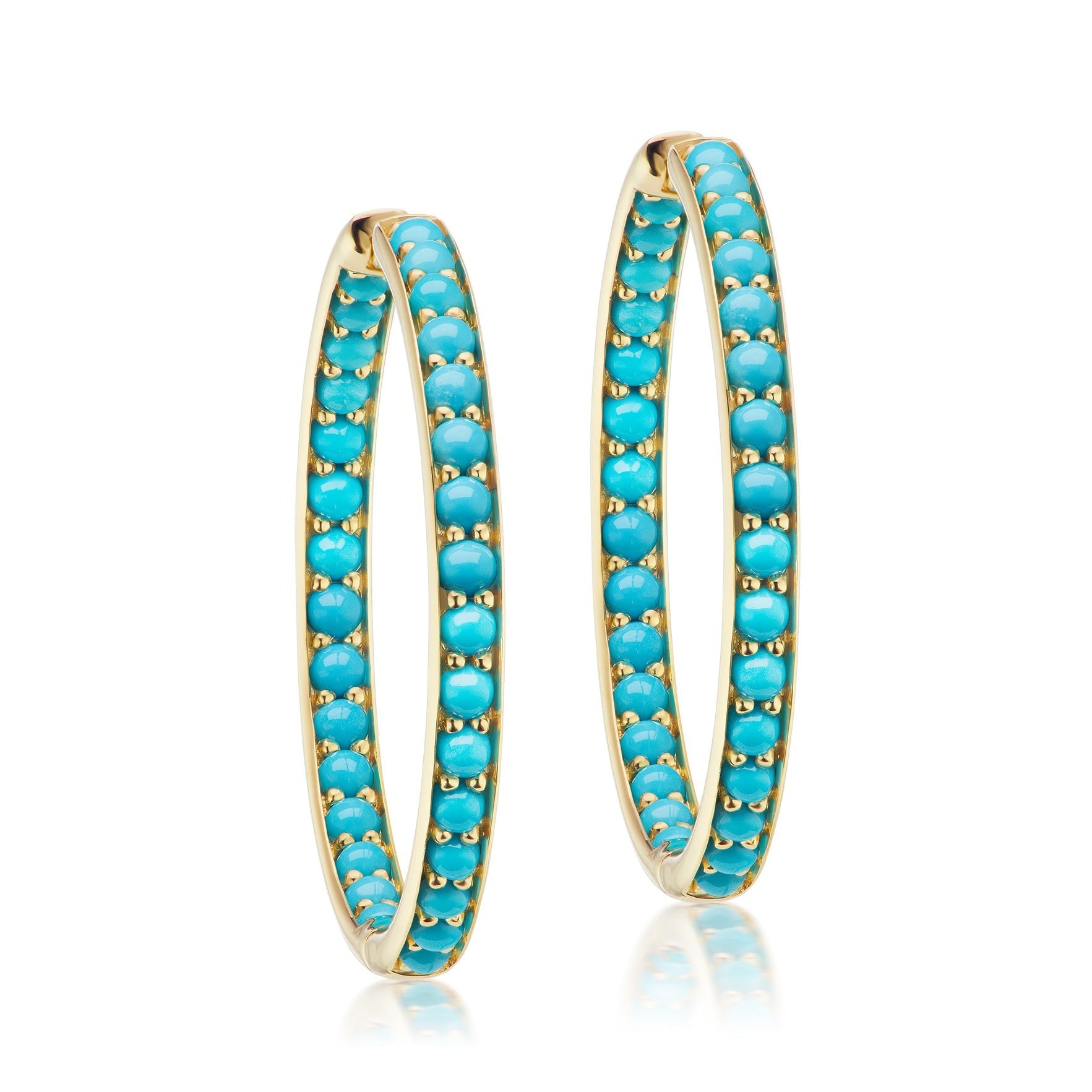 Inside Out Turquoise Hoops