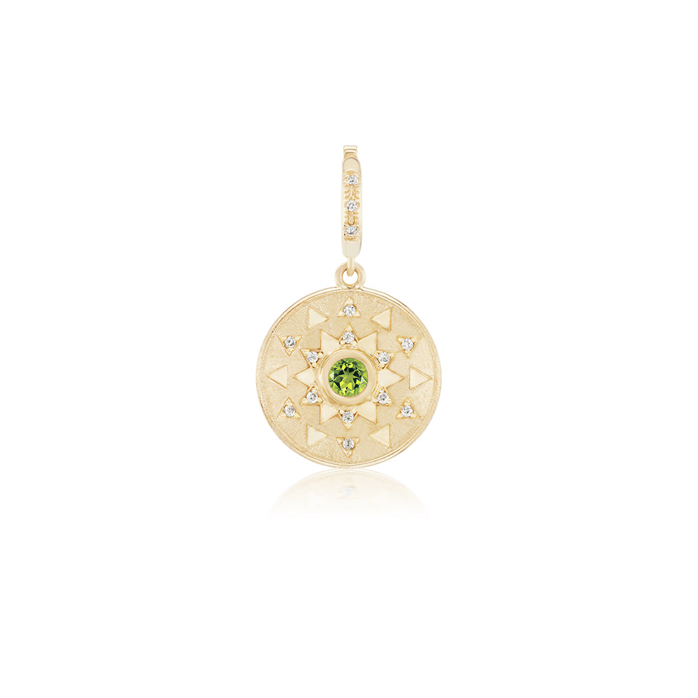 Mini Sun Sign Diamond and Gemstone Medallion