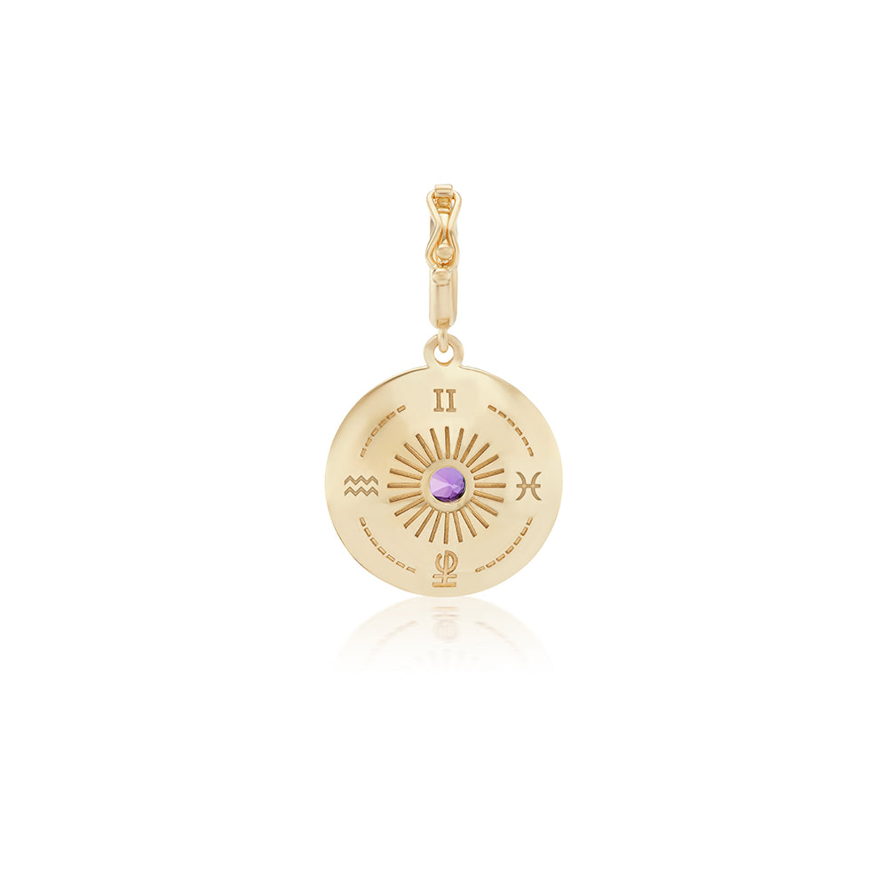 Mini Sun Sign Diamond and Gemstone Medallion