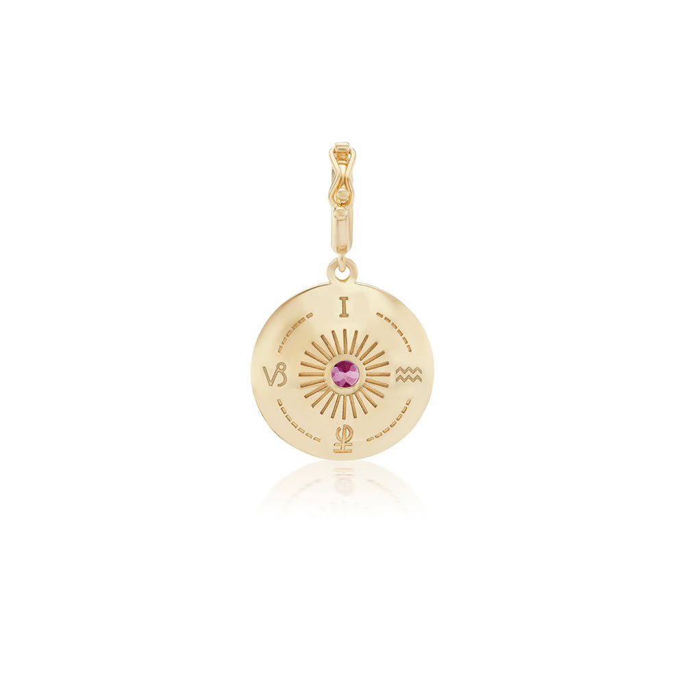 Mini Sun Sign Diamond and Gemstone Medallion