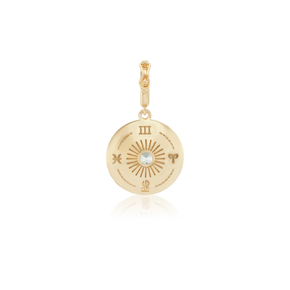 Mini Sun Sign Diamond and Gemstone Medallion