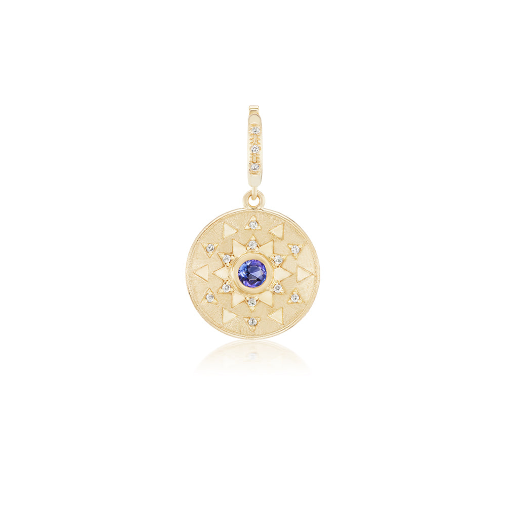 Mini Sun Sign Diamond and Gemstone Medallion