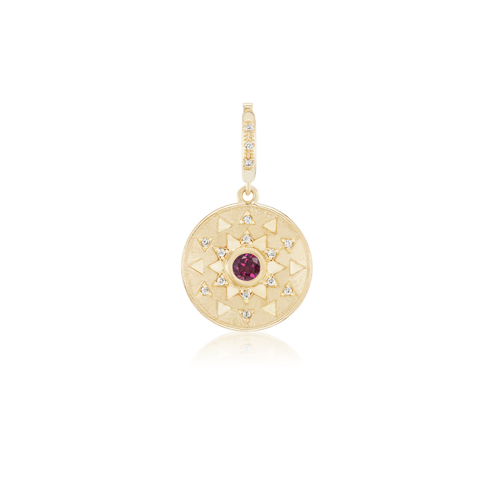 Mini Sun Sign Diamond and Gemstone Medallion