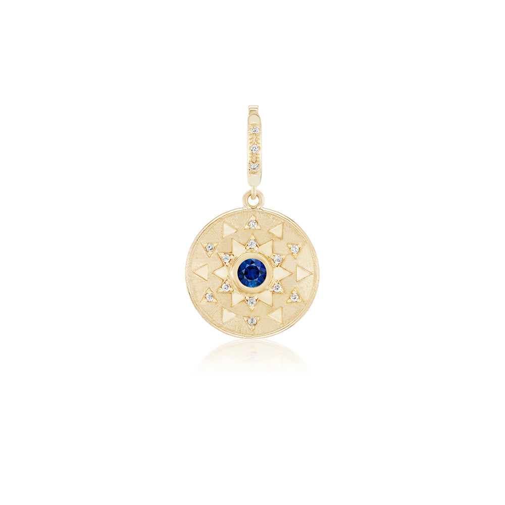 Mini Sun Sign Diamond and Gemstone Medallion