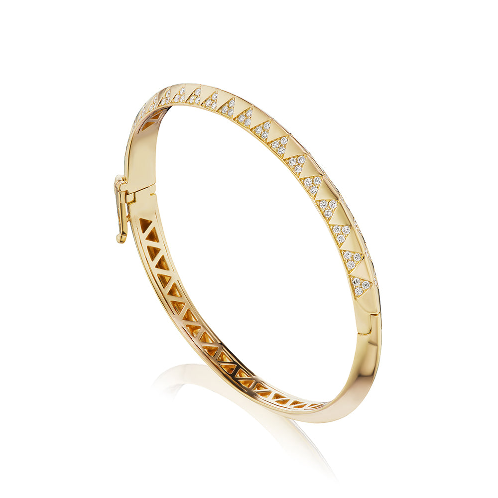 Knife Edge Diamond Bangle