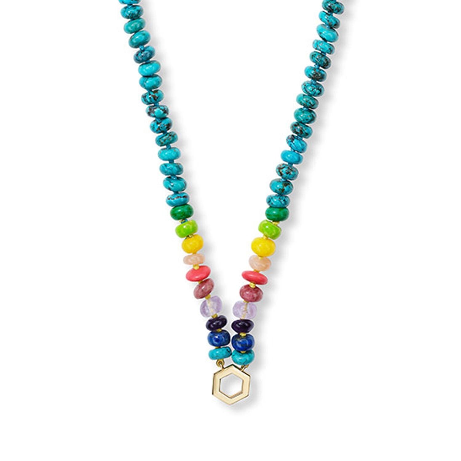 Rainbow Turquoise Bead Foundation Necklace